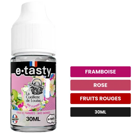 Arome concentre Rose d'Euphorie d'E.Tasty, 30 ml, saveurs framboise, rose et fruits rouges, sans nicotine — arôme à diluer.