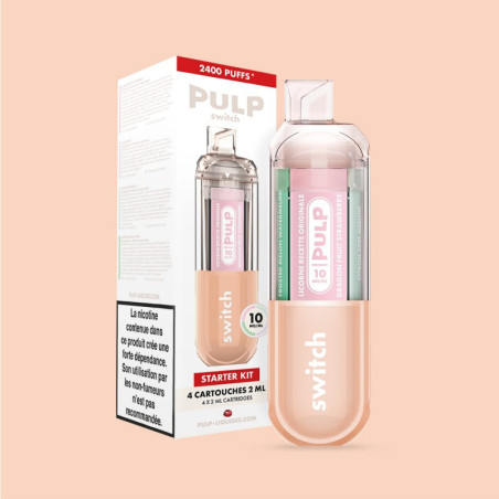 Kit Le Pod Switch 2400 4en1 (+ Pod 2ml) Rose Pulp - Licorne, Cassis Givre, Citron Vert Menthe, Pasteque Melon Givres