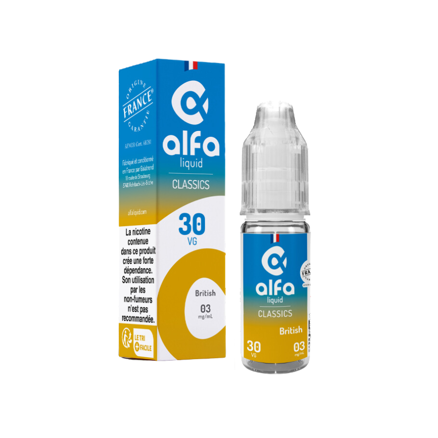 British 70/30 Classics Alfaliquid 10ml - 12 mg