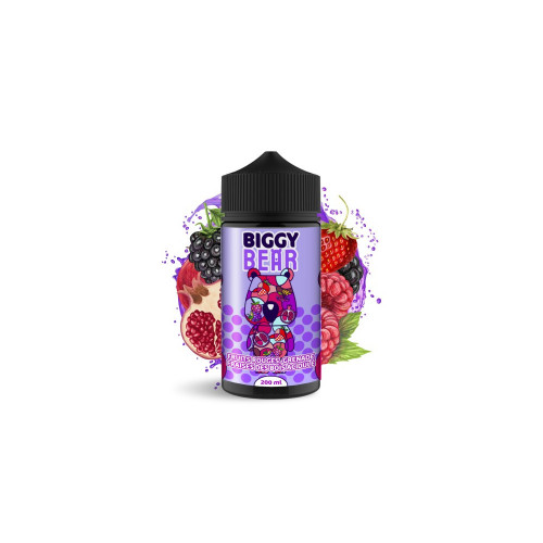 E liquide Fruits rouges Grenade Fraise des bois acidulée 200ml Biggy Bear