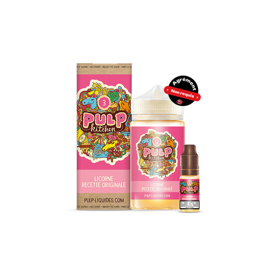 Pack 200ml + 10ml Licorne Recette Originale Pulp Kitchen - 03 mg