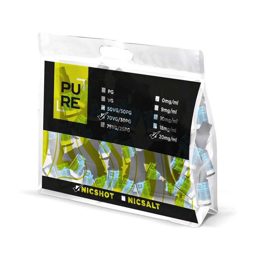 Booster de nicotine NicSalt 10ml PURE (100 pièces)