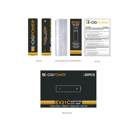 E Cig Power Accus EV21C 21700 5000mAh