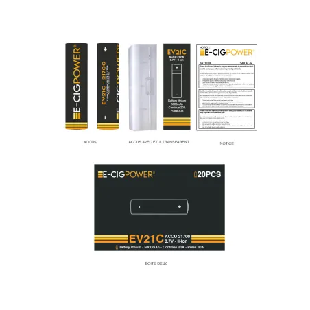 E Cig Power Accus EV21C 21700 5000mAh