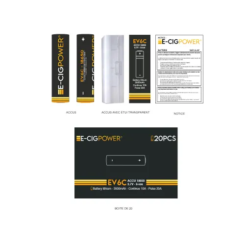 Accu EV6C 18650 3500mAh E Cig Power