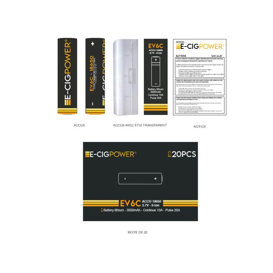 Accu EV6C 18650 3500mAh E Cig Power