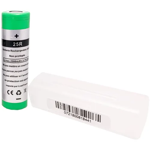 Accu 25R INR 18650 2500mAh + Etui de Protection