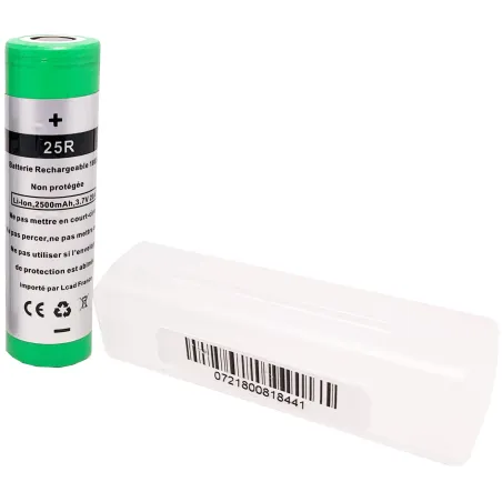Accu 25R INR 18650 2500mAh + Etui de Protection