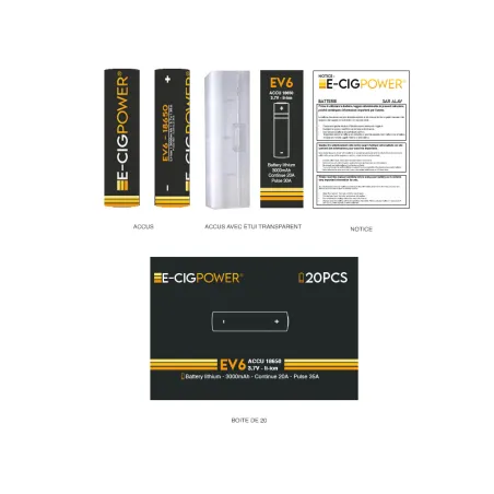 E Cig Power Accus EV6 18650 3000mAh