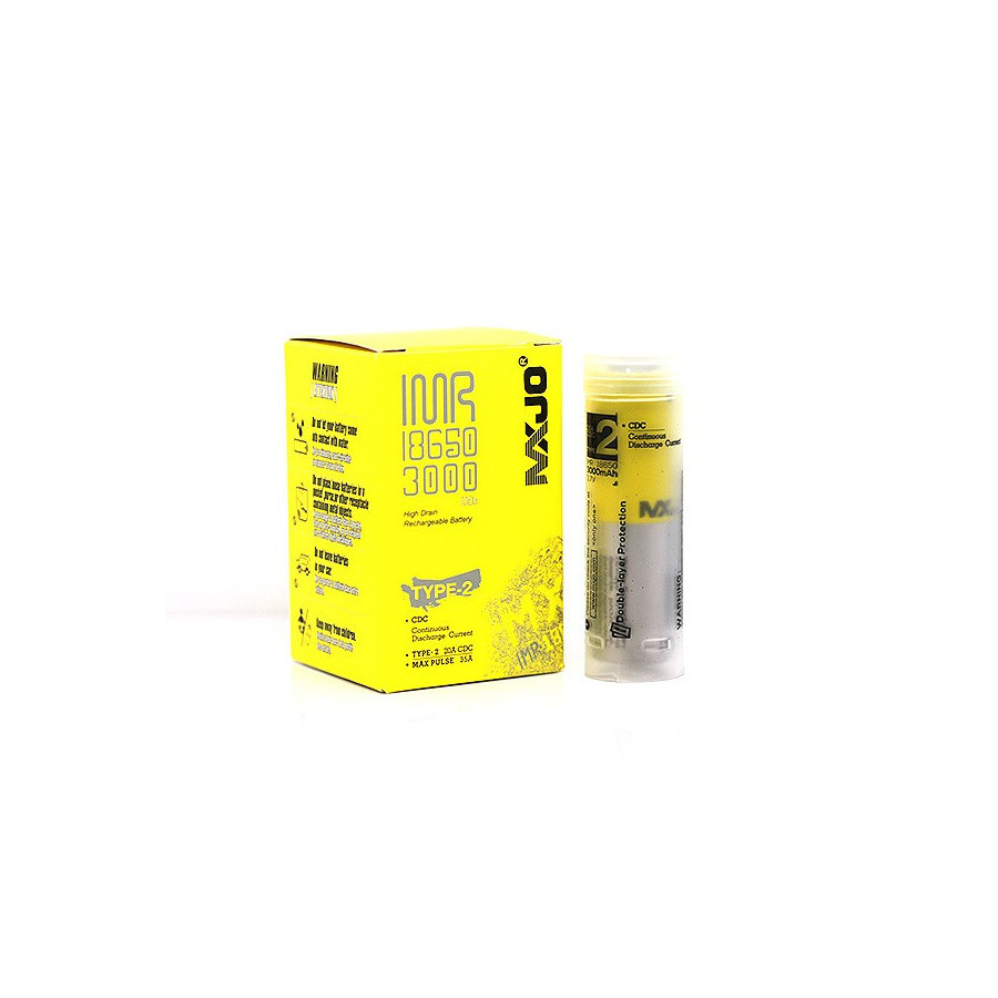 Accu MXJO IMR 18650 3000mah 35A Jaune (boite de 4)