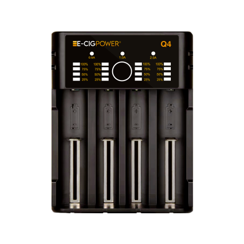 Q4 Chargeur de batterie Li ion avec LED et Micro USB E Cig Power