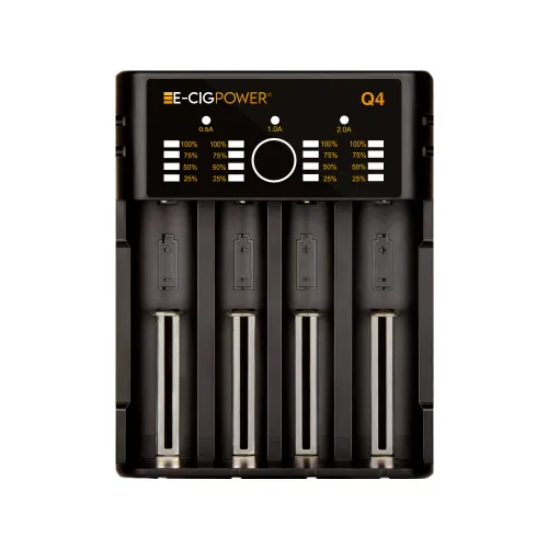 Q4 Chargeur de batterie Li ion avec LED et Micro USB E Cig Power