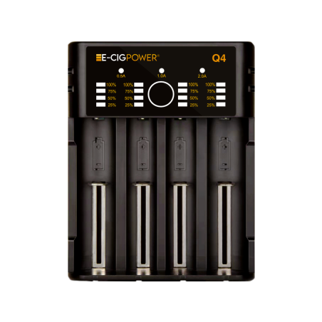 Q4 Chargeur de batterie Li ion avec LED et Micro USB E Cig Power