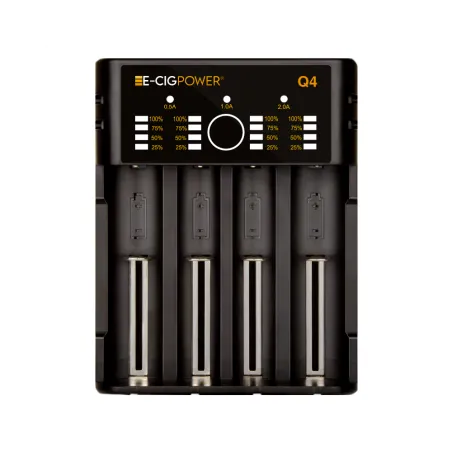 Q4 Chargeur de batterie Li ion avec LED et Micro USB E Cig Power