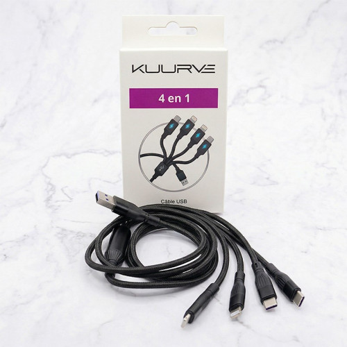 CÂBLE USB 4 EN 1 KUURVE