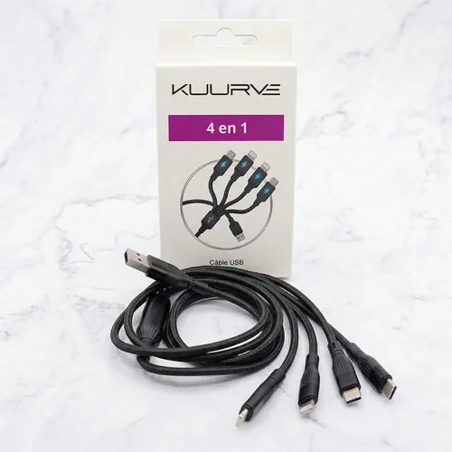CÂBLE USB 4 EN 1 KUURVE