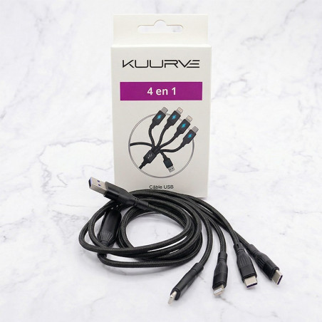 CÂBLE USB 4 EN 1 KUURVE