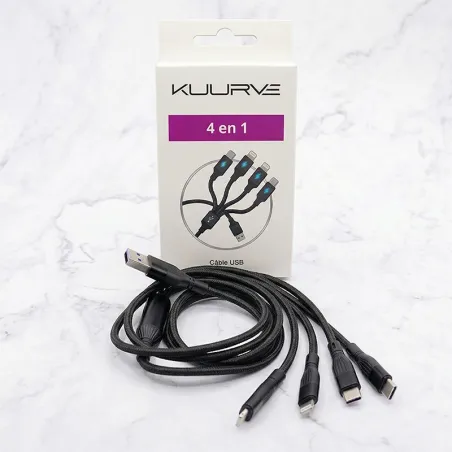CÂBLE USB 4 EN 1 KUURVE