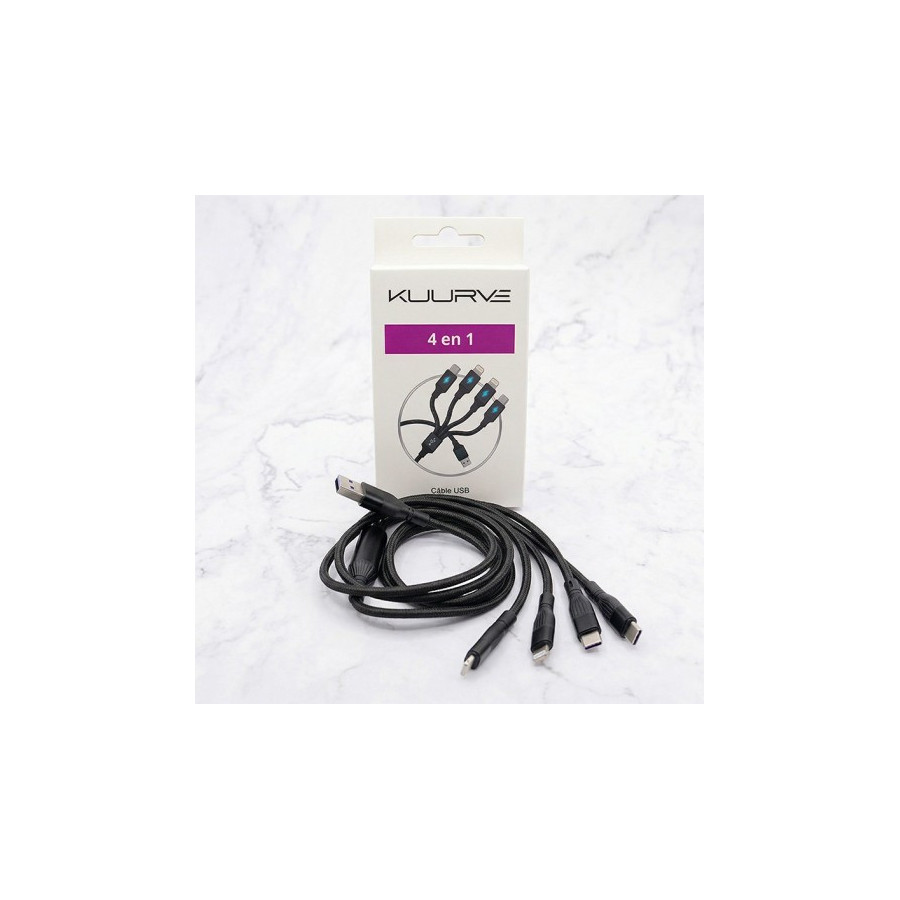 CÂBLE USB 4 EN 1 KUURVE