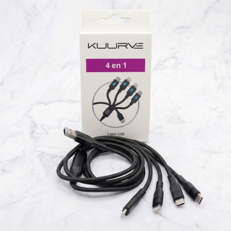 CÂBLE USB 4 EN 1 KUURVE