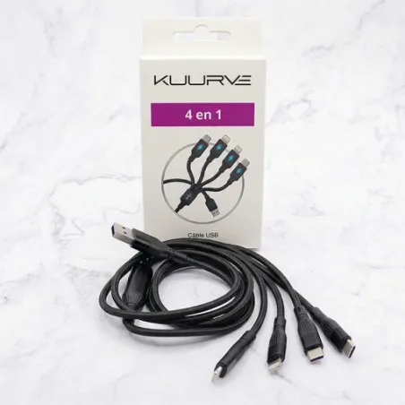 CÂBLE USB 4 EN 1 KUURVE