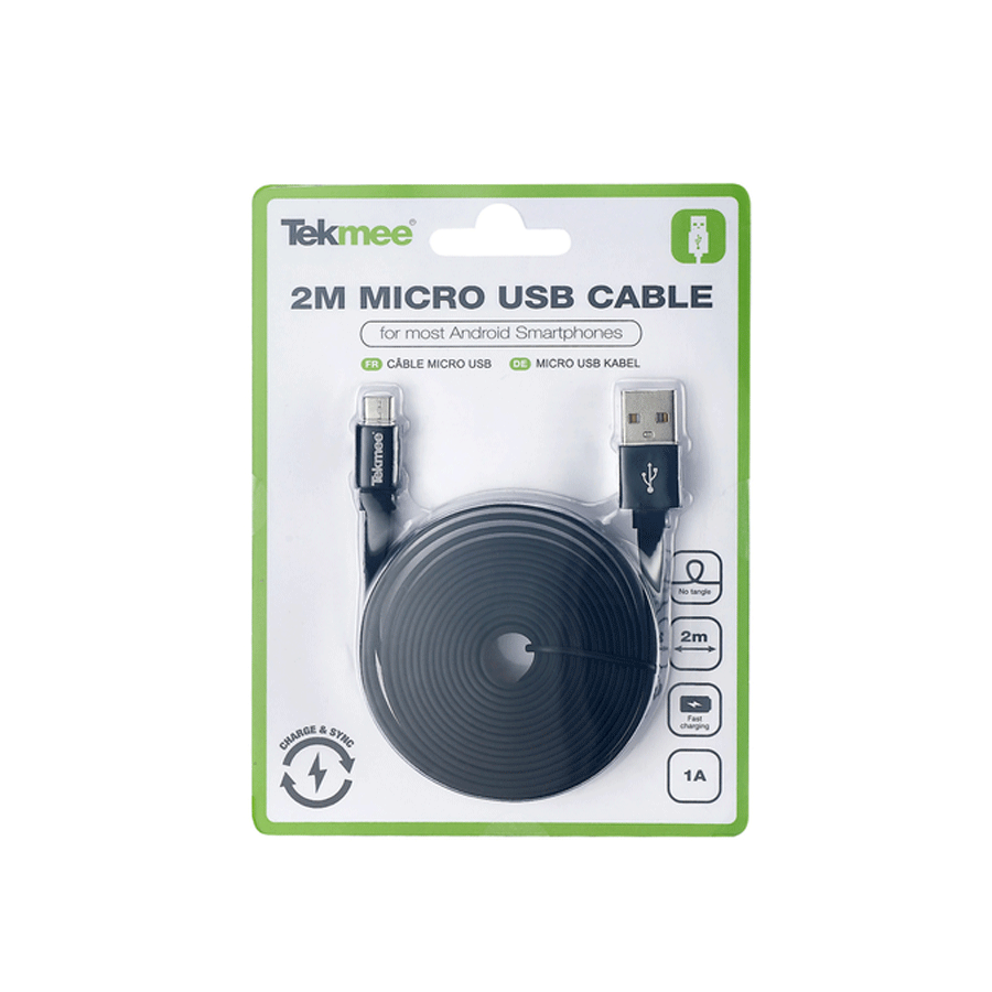 Câble de charge USB vers Micro USB 2m Tekmee