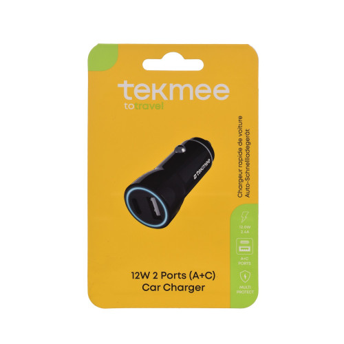 Prise Allume Cigare 2 ports USB 12W / 2.4A Tekmee