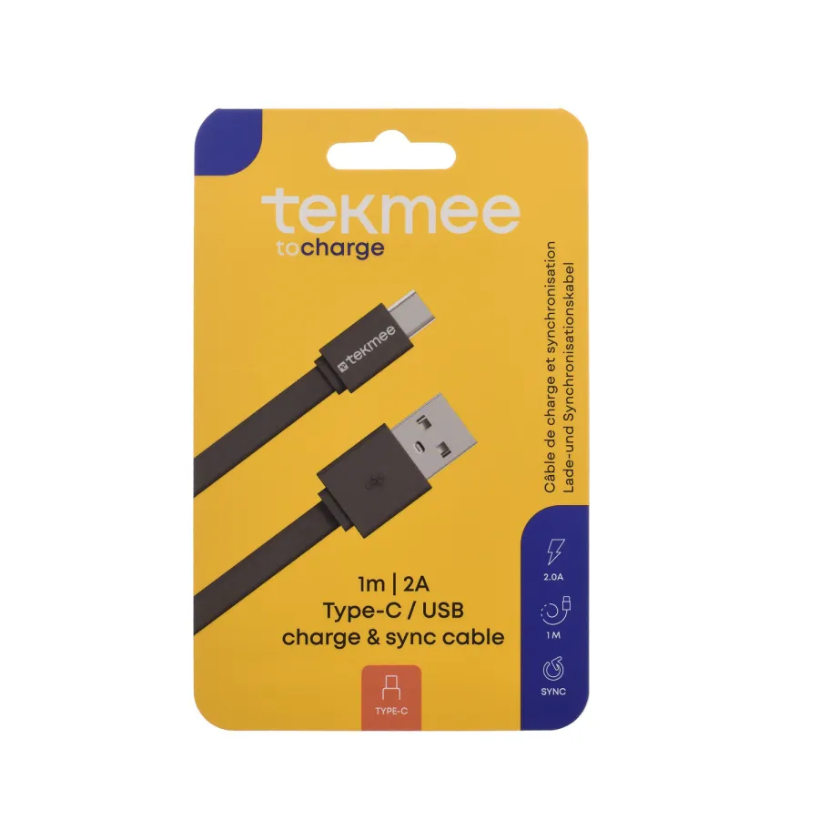 Câble USB vers Type C Fast Charge 2A / 1m Tekmee