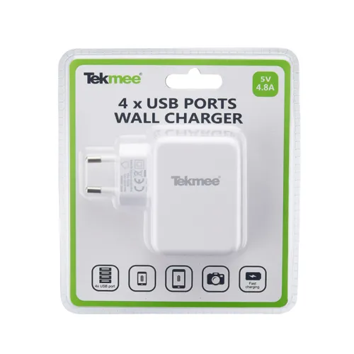 Prise Secteur 4 ports USB 4.8A Tekmee