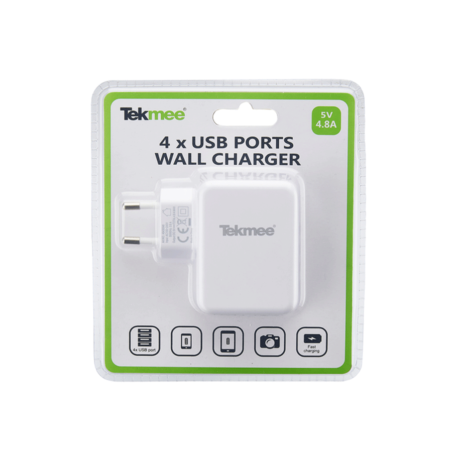 Prise Secteur 4 ports USB 4.8A Tekmee