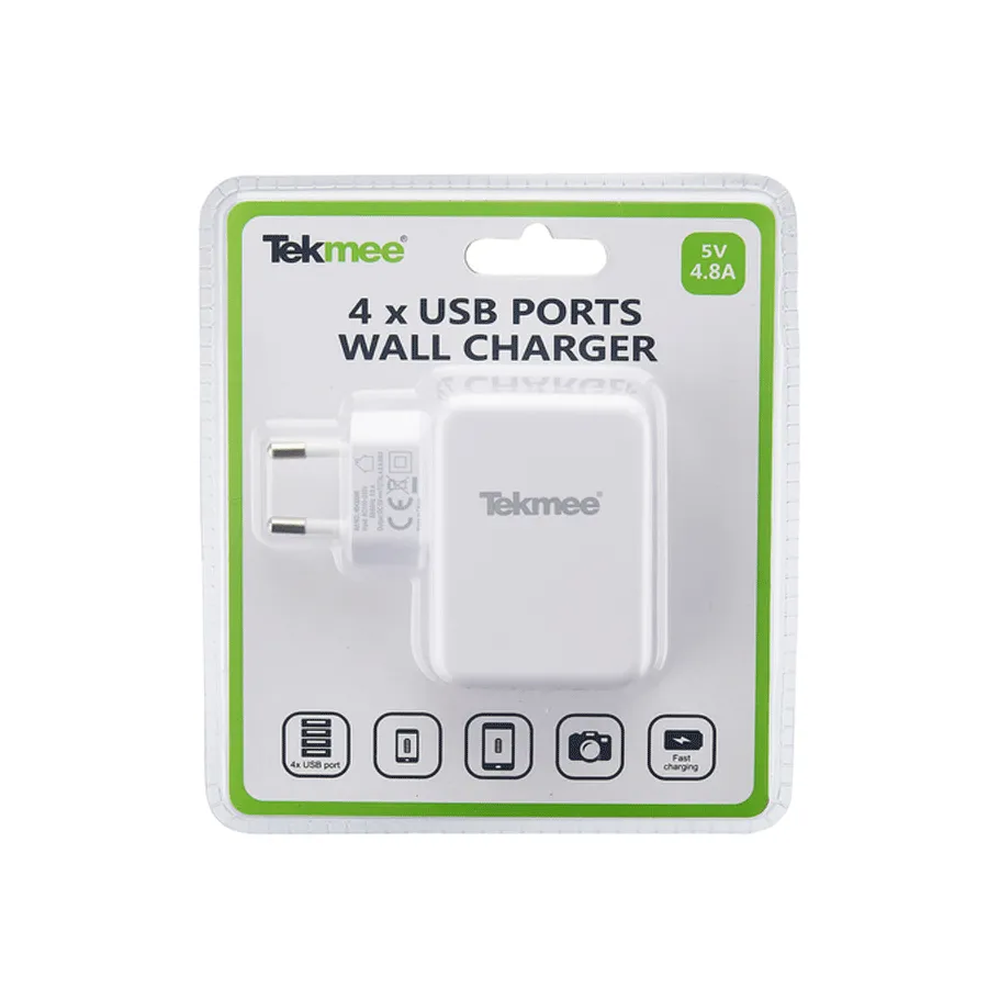 Prise Secteur 4 ports USB 4.8A Tekmee