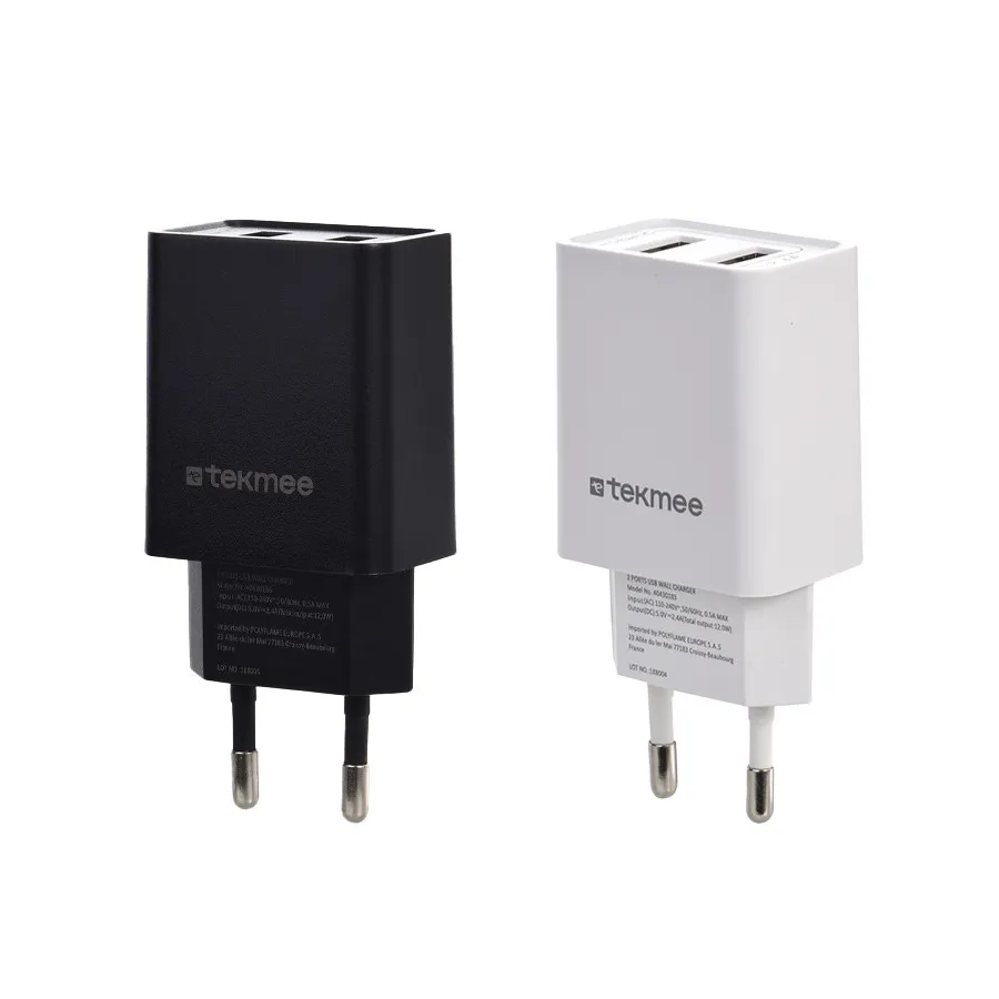 Prise Secteur 2 ports USB 2.4A Tekmee