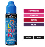 E-liquide Tiny Blue d'E.Tasty, 50 ml, saveurs framboise, bonbon, cerise et 2 autres.