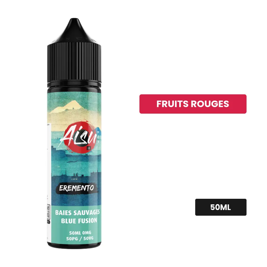 E-liquide Baies Sauvages d'Aisu, 50 ml, saveur fruits rouges.