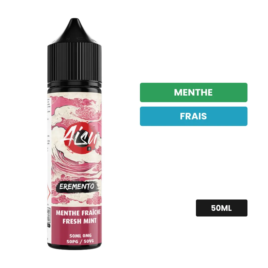 E-liquide Menthe Fraiche d'Aisu, 50 ml, saveurs menthe et frais.