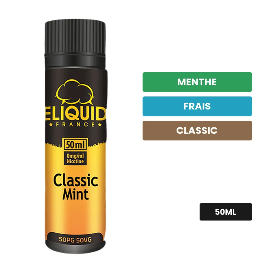 E-liquide Classic Mint d'Eliquid France, 50 ml, saveurs menthe, frais et classic.