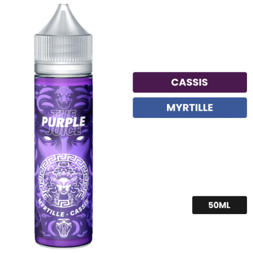 E-liquide Purple de The MDS Juice, 50 ml, saveurs cassis et myrtille.