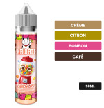 E-liquide Rainbow Candy de Kawaii, 50 ml, saveurs crème, citron, bonbon et 5 autres.
