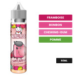 E-liquide Super Bubble de Kawaii, 50 ml, saveurs framboise, bonbon, chewing-gum et 1 autre.