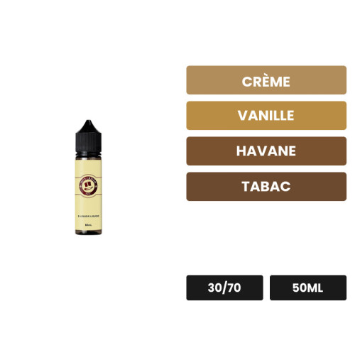 E-liquide Don Cristo Custard de PGVG Labs, 50 ml, saveurs crème, vanille, havane et 2 autres.