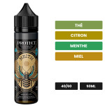 E-liquide Neith de Protect, 50 ml, saveurs thé, citron, menthe et 2 autres.