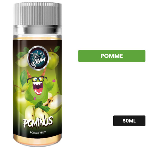 E-liquide Pominus de Belgi'ohm, 50 ml, saveur pomme.