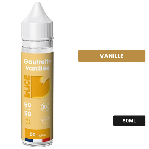 E-liquide Gaufrette Vanillée de D'Lice, 50 ml, saveur vanille.