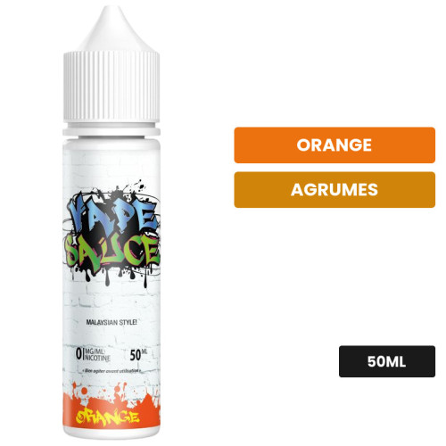 E-liquide Orange de Vape Sauce, 50 ml, saveurs orange et agrumes.
