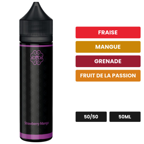E-liquide Strawberry Mango de Dotmod, 50 ml, saveurs fraise, mangue, grenade et 2 autres.