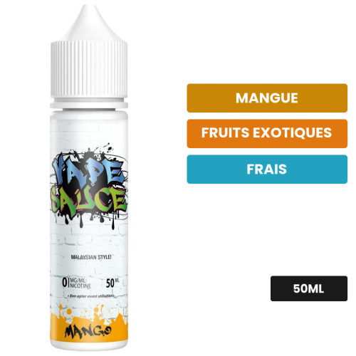 E-liquide Mango de Vape Sauce, 50 ml, saveurs mangue, fruits exotiques et frais.