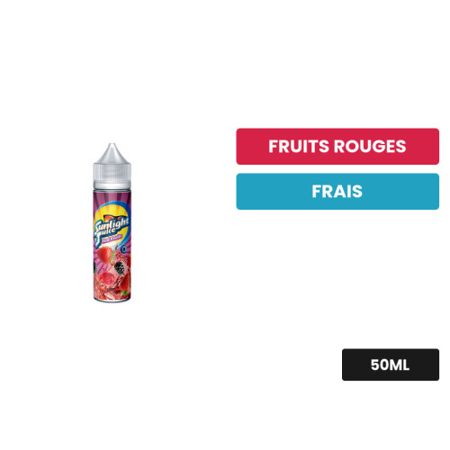 E-liquide Red Fruits de Sunlight Juice, 50 ml, saveurs fruits rouges et frais.
