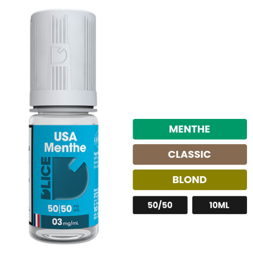 E-liquide Usa Menthe De Dlice de D'Lice, 10 ml, saveurs menthe, classic et blond.