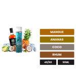 E-liquide Caraïbes de Full Moon, 50 ml, saveurs mangue, ananas, coco et 2 autres.