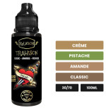 E-liquide Trahison de Religion Juice, 100 ml, saveurs crème, pistache, amande et 2 autres.